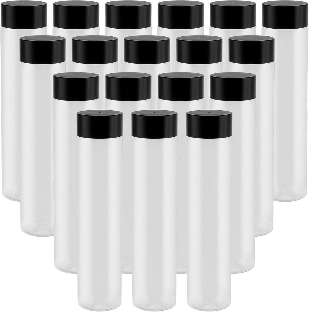 18 PCS 18 Oz Bulk Empty Sensory Bottles, Plastic Juice Bottles with Caps, Reusable Clear Drink Containers, PET Water Bottles for Juice Milk Homemade Beverages
