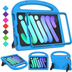 SUPLIK Kids Case for iPad mini 7 (A17 Pro) 2024 & iPad mini 6 (A15) 2021, 8.3-inch iPad mini 6th/7th Generation Case with Screen Protector, Durable Shockproof Kids Cover with Handle Stand, Blue