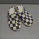 Women House Fuzzy Slippers - Plaid Scuff Checkered Slip-on Memory Foam Indoor Outdoor Comfortable Soft Slides, Size 38-39