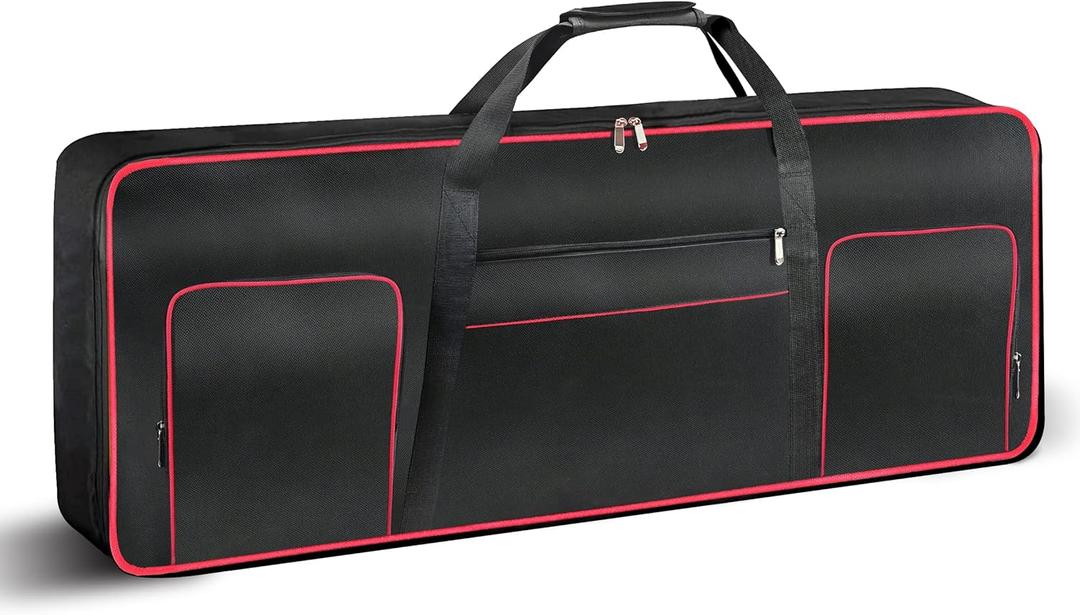 61 Key Keyboard Gig Bag Case,Portable Durable Keyboard Piano Waterproof 600D Oxford Cloth with 10mm Cotton Padded Case Gig Bag 40"x16"x6" (Black)