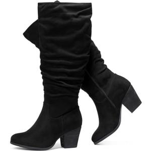 Luoika Women's Extra Wide Calf Knee High Boots, Wide Width Winter Tall Boots, Black, 11, X-Wide