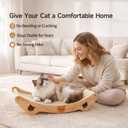 Upgraded Sisal Cat Scratcher Bed, Solid Oak Frame 1.3 cm Thick, 100% Sisal Pad, Curved Scratch Lounger, Stable Base Up to 36 lb, Sofa Protector, Odor-Free, 23.6" x 13.7"