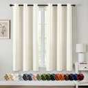 MIULEE Cream Blackout Curtains for Bedroom Living Room 54 Inches Long 2 Panels, Thermal Insulated Room Darkening Drapes Grommet Noise Reducing Light Blocking Window Treatments 40x54 Inch