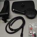 Rain Shower Head with Handheld High Pressure rainfall Shower Heads with Handheld Spray Combo Adjustable one-piece stand daul shower head Built-in Magnetic Docking and Power Jets (Black)