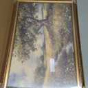 YD&YZY Gold Framed Vintage Wall Art Canvas Spring Country Landscape Wall Decor Wildflower Farmhouse Painting Rustic Nature Picture Cottagecore Print for Home Decor Bedroom 8x10 inch Small Framed