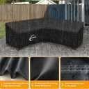 Kipiea Patio V-Shaped Sectional Sofa Cover, 420D Heavy-Duty Oxford Fabric Outdoor Sectional Cover with 6 Windproof Buckles, Anti UV and No Tears, No Fading (70"/70" L x 33.5" D x 31" H) Black
