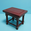 Miniature Furniture for Dollhouse Coffee Table Stool Smooth Edges Birch Material for Home Decor and Toy House Decoration, Red Brown, 2 Pieces