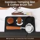 Espresso Tamping Mat and Coffee Brush Set, Food Grade Silicone Coffee Tamper Mat, Portafilter Mat for Barista Espresso Machine Acceessories, Waterproof Heat Resistant Tamp Station for counter