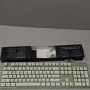 V3 Wireless Keyboard and Mouse with Single Backlit, Metal Panel, Bluetooth/2.4G Rechargeable Silent Keyboard and Mouse Combo Light up Full Size Cute Keyboards, Green