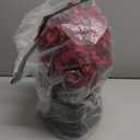 Briful Hydrangea Artificial Flowers in Black Square Ceramic Pot, Burgundy Hydrangea Silk Flowers Realistic Potted Fake Flowers with Berries for Home Decor Indoor Wedding Table Centerpieces (Red#007)