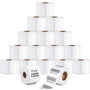 15 Rolls 2"x1" Direct Thermal Labels, 1300 Labels/Roll (19500 Labels), Self-Adhesive Address Barcode Sticker Label Rolls, Compatible with Zebra, Rollo, Munbyn & Most Thermal Printers