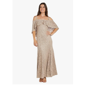 R&M Richards Women's Scallop Luxe Mermaid Gown