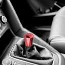 EZAUTO WRAP Universal Red Diamond Shifter Chrome Aluminum Automatic Shift Knob Stick Manal Gear Lever Handle with 3 Threaded Adapters (6cm)
