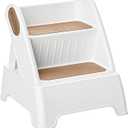 Two Step Stool for Kids,Foldable 2 Step Stool for Toddlers,Non-Slip with Handles Kids Stool for Bathroom Sink,Toilet Bedroom, Potty Training,Kitchen