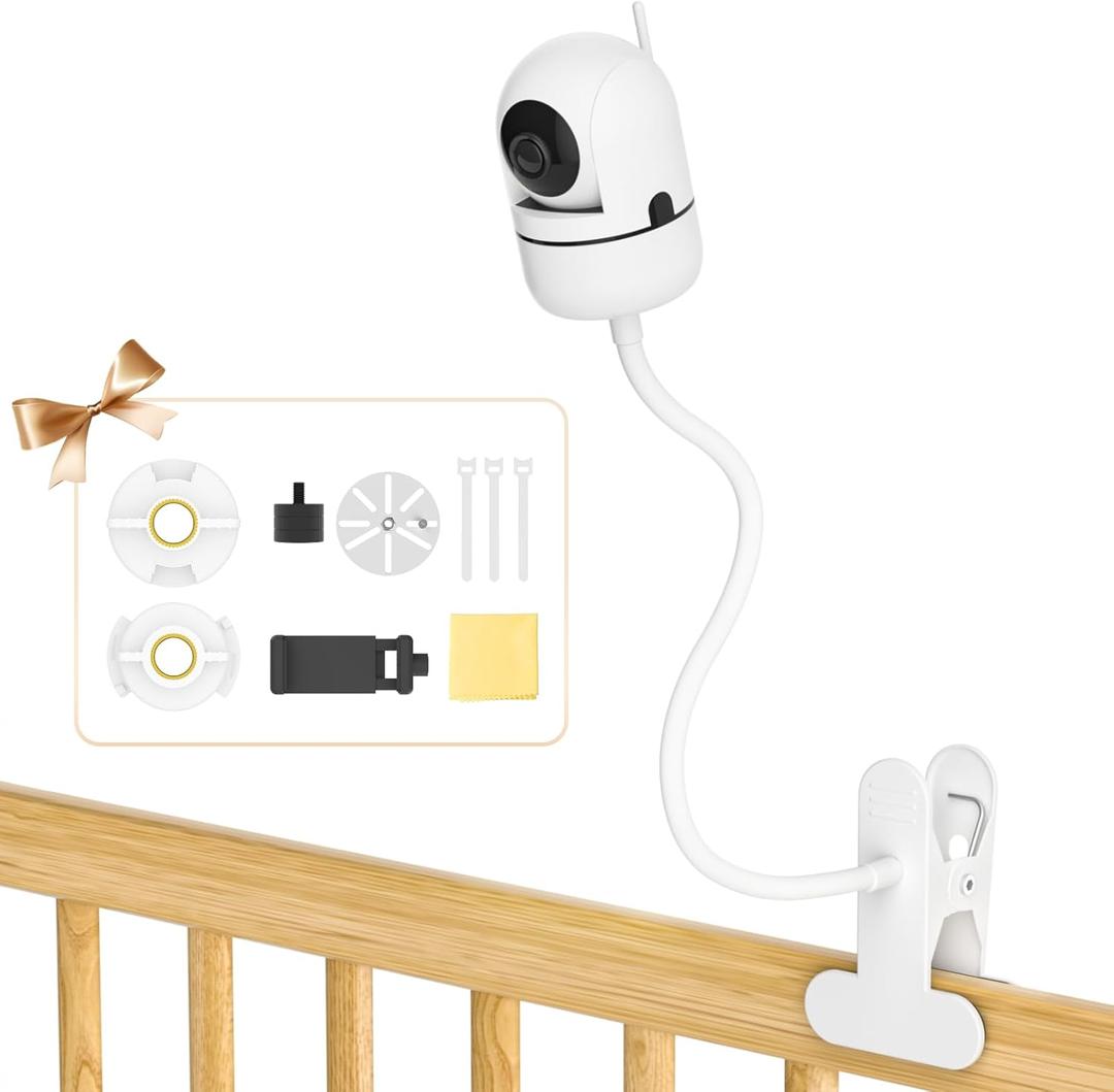 Universal Baby Monitor Mount for HelloBaby, Infant Optics, ANMEATE, Nanit Pro Baby Camera Mount Shelf- 19.4" Flexible Baby Monitor Crib Mount for Eufy, VTech, Owlet, VAVA and Most Baby Monitor Holder