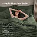 Bedsure Queen Comforter Set Olive Green - Bed in a Bag Queen Size Bedding 7 Pieces, GentleSoft™ Pintuck Bed Set Gift for Family, Pinch Pleat All Season Comforter with Sheets, Pillowcases & Shams