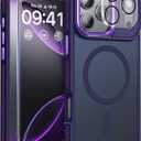 Magnetic 3 in 1 for iPhone 17 Pro Case, [Omni-Directional Protection] with 1x Screen Protector + 1x Camera Cover, [Seamless Work with Magsafe] Shockproof Slim Thin Matte Case for iPhone 17 Pro Purple