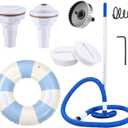 Outus Pool DIY Kit Stock Tank DIY Set for Starter Include Threaded Fittings, Vacuum Adapter, Inflatable Ring, Floating Chlorine Dispenser