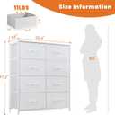Sweetcrispy Dresser for Bedroom, Chest Organizer Unit with 8 Fabric Bins, Fabric Storage Tower, Drawer Organizer with Steel Frame, Wooden Top for Living Room, Closet
