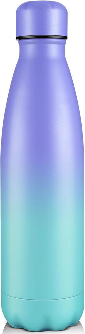 Volhoply 25oz Insulated Water Bottle 1/2/4 Pack, Double Wall Stainless Steel Vacuum Bottles, Keeps Cold & Hot, BPA Free Leak Proof Bottles (Purple Blue,1 Pack)