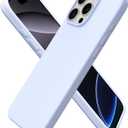 ORNARTO Compatible with iPhone 16 Pro Max Case 6.9", Slim Liquid Silicone 3 Layers Soft Gel Rubber Shockproof Protective Case with Anti-Scratch Microfiber Lining-Baby Blue