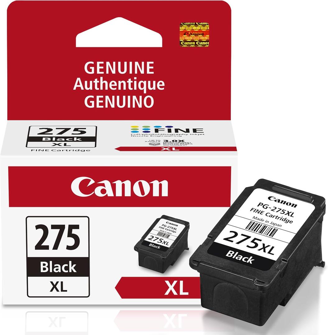 Canon PG-275 XL Genuine Black Ink Cartridge, Compatible with TS3520/3522, TR4720/4722, TS3720/3722