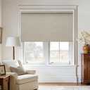 Oatmeal 100% Blackout Roller Shades for Window Room Darkening Thermal Insulated UV Protection Cordless Free-Stop Window Blinds for Bedroom Home Office Door Protect Privacy 71" W x 72" H