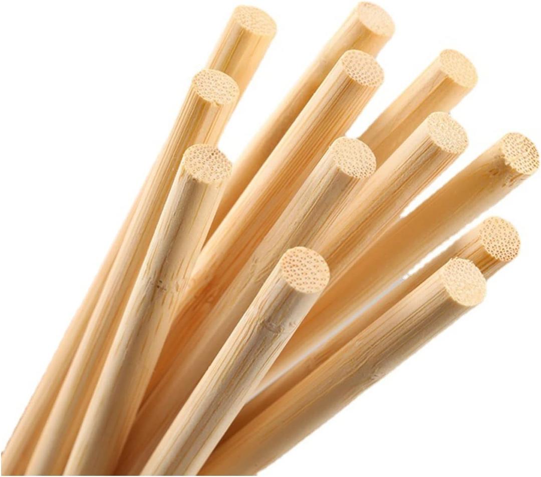 HOPELF 100PCS Dowel Rods Wood Sticks Wooden Dowel Rods - 3/8 x 17.5 Inch Bamboo Sticks - for CraftsHardwood Dowel Rod AssortmentWooden Rod Sticks Doweling RodsDIYers.