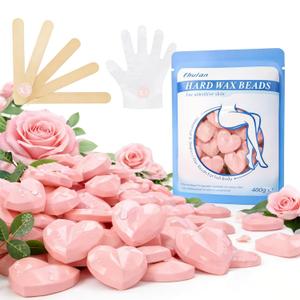 Chulan Hard Wax Beads, 400g Heart Hypoallergenic Wax Beans for Sensitive Skin, Unscented Waxing Bead for Coarse Hair Removal, Brazilian Waxing, Facial, Bikini, Legs, Armpits Women Home Pink (14.1 Ounce (Pack of 1))