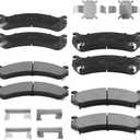 D785 D784 Front & Rear Ceramic Brake Pads Set Fit For Chevrolet Silverado 1500 Silverado 1500 HD For GMC Sierra 1500 Sierra 1500 HD Sierra 3500 HD Yukon XL 2500 For Hummer H2