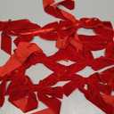 2 Pcs Christmas Vintage Velvet Bow Bell Garland 6.5 ft Pre-Strung Christmas Bell Banner Red Velvet Ribbons Indoor Retro Brass Bells Classic Xmas Mantle Decor for Fireplace Door Home Office Farmhouse