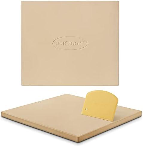 Unicook Large Pizza Stone for Oven and Grill, Heavy Duty Baking Stone for Bread, Thermal Shock Resistant Cordierite Pizza Pan, 16 x 14 Inch Rectangular