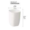 2 x Bathroom Trash Can, Small Garbage Can for Bedroom, Living Room, Kitchen, Slim Cute Plastic Waste Basket for Office, 7L, Matt White