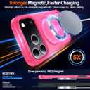 MOZOTER for iPhone 17 Pro Case with Kickstand,[Compatible with MagSafe] [12FT Military Grade Protection] Slim Translucent Matte Shockproof Phone Case,6.3",Rosered