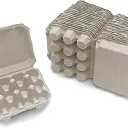 Henlay Quail Egg Cartons - Recycled Cardboard Paper Pulp 3x4 Square Style - Holds One Dozen Eggs (30)