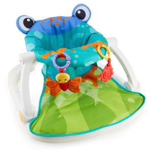 Fisher-Price Portable Baby Chair Sit-Me-Up Floor Seat with Developmental Toys & Machine Washable Seat Pad, Froggy (1 Count (Pack of 1))