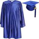 Newrara Unisex Shiny Kindergarten Graduation Gown Cap with Tassel (Blue)