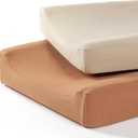 lulumoon Baby Changing Pad Cover: Muslin Diaper Changing Table Pad Cover - Changing Pad Sheets for Girls Boys (S-beige&caramel)