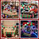 119 Pcs LED Christmas Parade Float Large Car Decoration Kit Colored Light String Christmas Decoration Flag Float Rain Curtain Colored Crepe Paper Balloon for Trailer Parade Party Decor