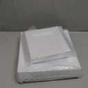 N9R 60PCS White Square Plastic Plates, 30 Dinner & 30 Dessert Plates Heavy Duty, Fancy Disposable Plates for Party, Wedding and other Events