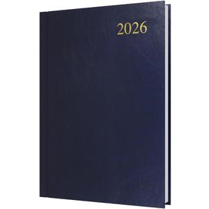 Collins - Essential - 2026 12 Month Calendar Year Planner, Day-To-Page Diary, A5 Hard Cover - Dark Blue 