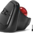 MicroPack Ergonomic Wireless Mouse with Trackball and 5 Adjustable DPI, Easy Thumb Control, Precise & Smooth Tracking. Update Bluetooth Medium-Sized Right Hand Mouse for Laptop, PC, Mac, Windows (Matte Black)