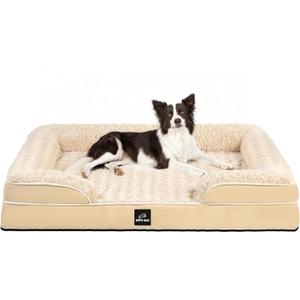 Orthopedic Dog Bed for Large Medium Sized, Washable Memory Foam Large Dog Bed, Medium Pet Sofa with Removable Cover, Washable Waterproof Pet Couch Beds(Beige, L) (Large(36 * 27 * 7.5 In))