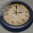 12 Inch Outdoor Clock with Thermometer and Hygrometer Combo, Waterproof Indoor Outdoor Wall Clocks for Patio, Pool, Garden, Bathroom Decor- Blue