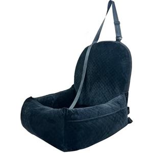 Luxury Dog Booster Seat - Safe & Comfortable Travel Bed, Disassembles for Easy Cleaning, Black, Medium
