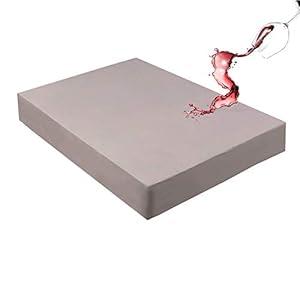 Mecerock 6 Colors Grey Twin Size Waterproof Mattress Protector Washable Mattress Cover Fitted to 18" Deep