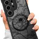 SEXYMOM Magnetic for Samsung Galaxy S24 Ultra Case - Wireless Charging Compatible,Cute Floral Design for Women and Girls,Slim Fit Translucent Matte Phone Case - Blooming Flower
