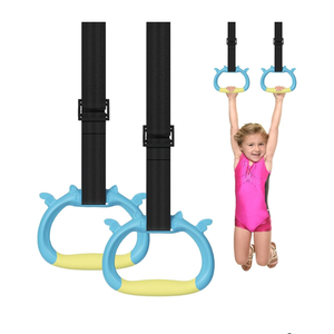 Gymnastics Rings, Children's Home Gym Equipment, Children's Adjustable Strap Strength Training Rings, Pulling Rings for Physical Training