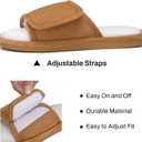 SHIBEVER Women's Slippers Fuzzy Open Toe Slip On Indoor House Shoes Comfy Bedroom Women Slippers (8.5-9.5, 71 Brown)