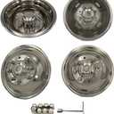 the RAW Polished 17" Wheel Simulators, 8 Lug Wheel Simulator Kit for 2011-Current Chevrolet/GMC C/K3500 Dually Wheel Cover Set, for 17" x 6.5" Dual Wheel, Bolt on mounting (L304 Stainless Steel)